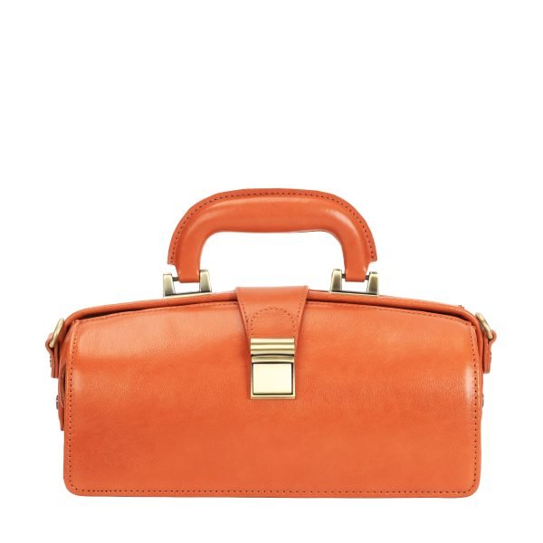 Leather framed satchel