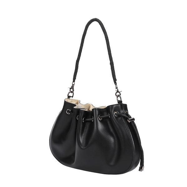 Genuine Leather Shell Drawstring Bag - Image 2